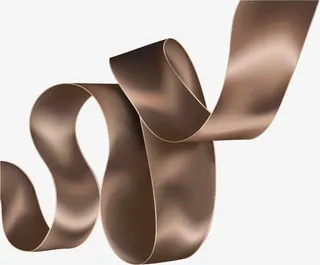 弯曲棕色丝带免抠