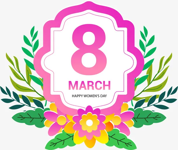 三八妇女节白色标签免抠