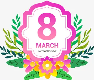 三八妇女节白色标签免抠