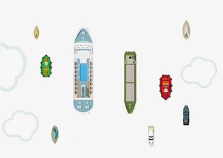 俯视的小船免抠