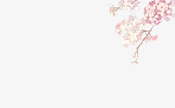手绘粉色梅花右上角免抠