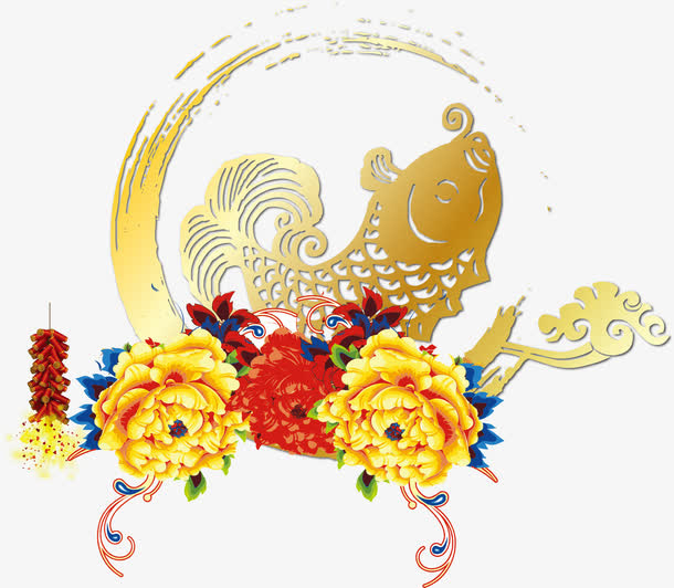 花朵春节背景大年初一素材