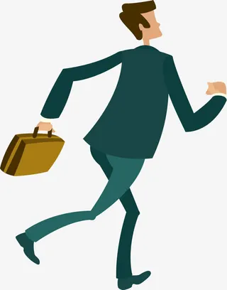 卡通手绘扁平焦急的商务人物免抠