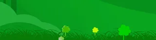 卡通绿色草地清新banner高清