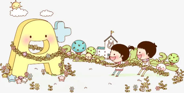 学校教育行业儿童卡通图免抠