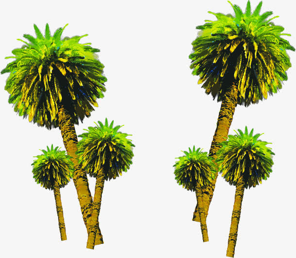 创意手绘效果夏天的香蕉树免抠