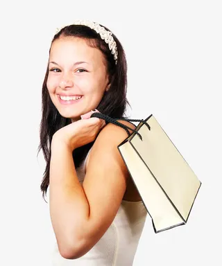 欧美阳光少女购物素材免抠