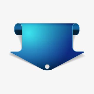 蓝色折纸标签素材免抠