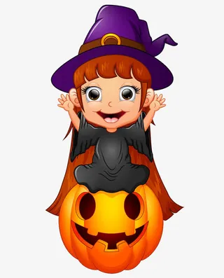 小朋友扮的女巫 高清免扣素材免抠