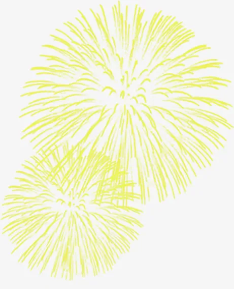 黄色烟花国庆节素材免抠