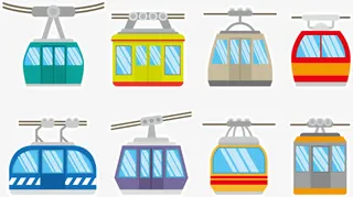 矢量缆车免抠