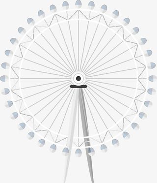 白色摩天轮图案免抠
