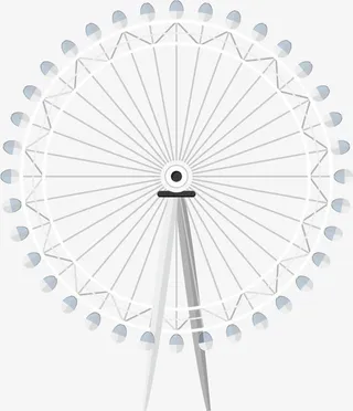 白色摩天轮图案免抠