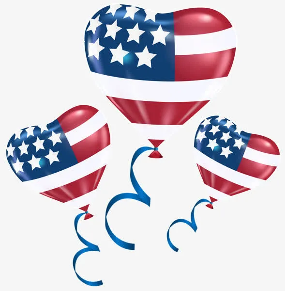 3D美国节日气球免抠