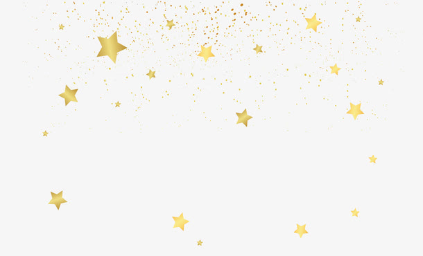 空中漂浮的金色星星碎片免抠手绘/卡通卡通元素