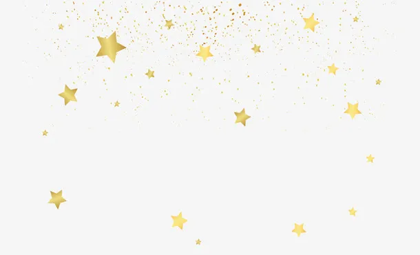 空中漂浮的金色星星碎片免抠手绘/卡通卡通元素