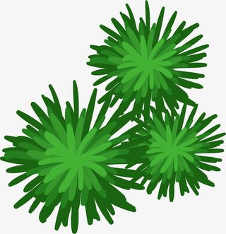 翠绿色矢量卡通俯视图免抠