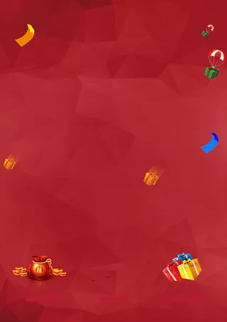 中国风几何礼物盒红色背景素材高清