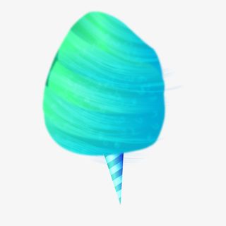 手绘蓝色梦幻棉花糖免抠