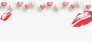 214情人节浪漫爱心边框免抠