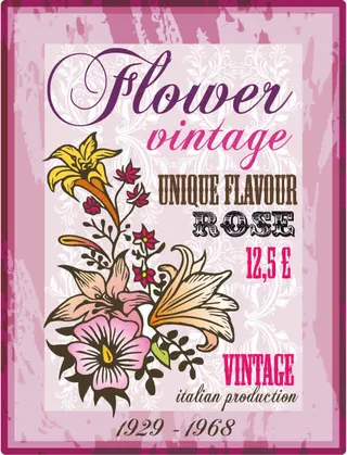 矢量紫色边框包装贴纸免抠