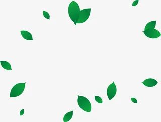 绿色漂浮树叶免抠