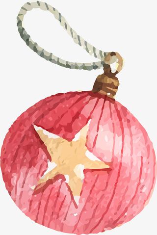 圣诞节节粉色挂饰吊饰免抠