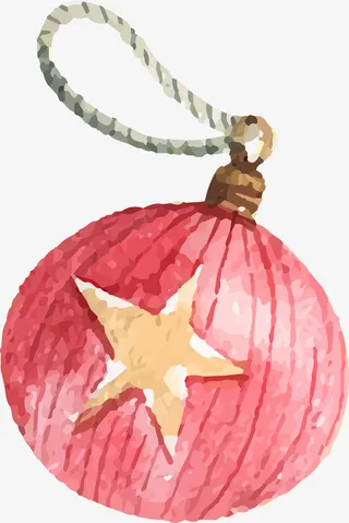 圣诞节节粉色挂饰吊饰免抠