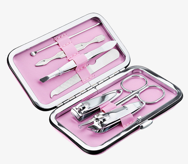 粉色内胆美甲工具包免抠