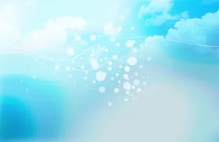 浪漫清新蓝天彩虹化妆品海报背景素材高清