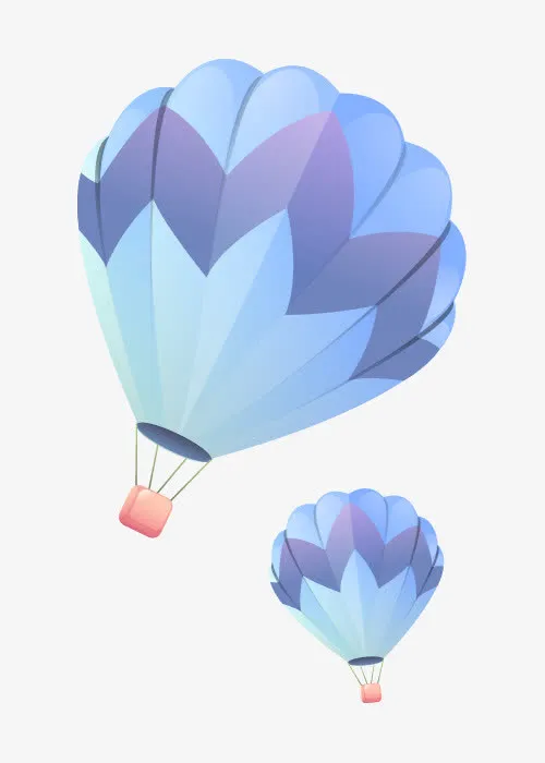 卡通漂浮热气球免抠