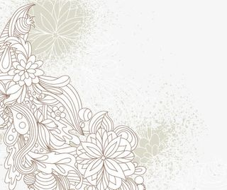 文艺花纹背景矢量图片免抠