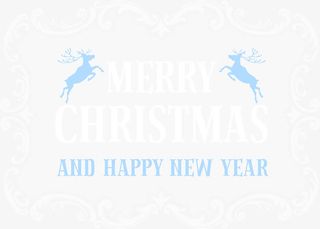 白色圣诞节麋鹿标签免抠