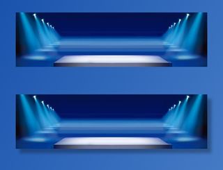 蓝色大气舞台海报背景免抠