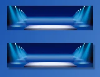 蓝色大气舞台海报背景免抠