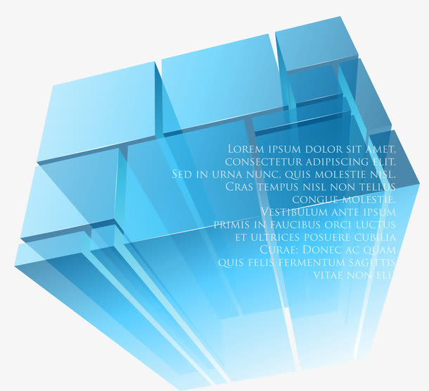 蓝色数字简洁科技代码免抠