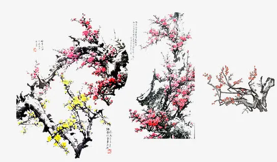 水墨梅花免抠