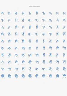 矢量蓝色线稿交互手势免抠 矢量蓝色线稿交互手势免抠