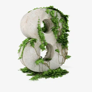 带藤蔓的立体字8免抠