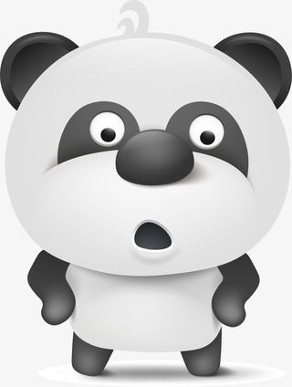 呆萌黑白熊猫免抠