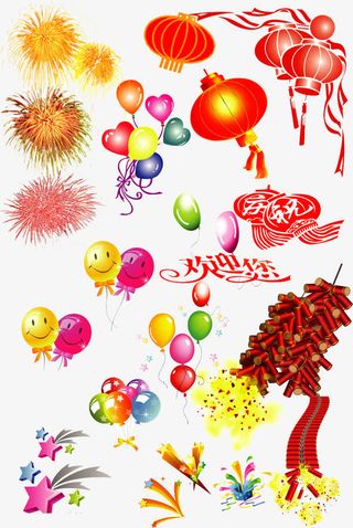 礼花灯笼气球集合免抠
