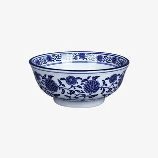 产品实物蓝花青花碗免抠