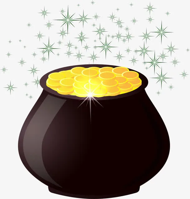 卡通钱罐金币免抠