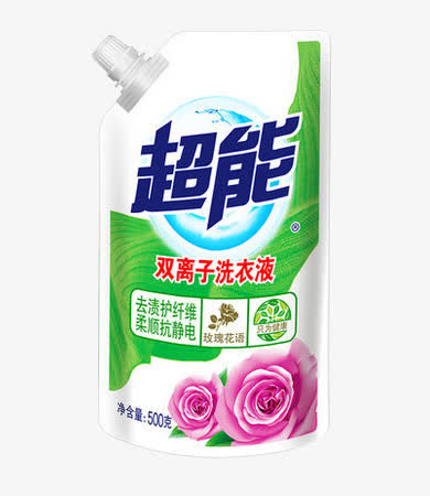 超能双离子玫瑰花香洗衣液免抠