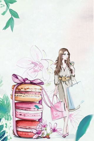 三八女神节手绘水彩海报高清