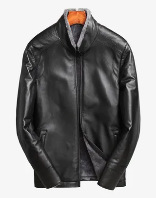 产品实拍男士皮夹克免抠
