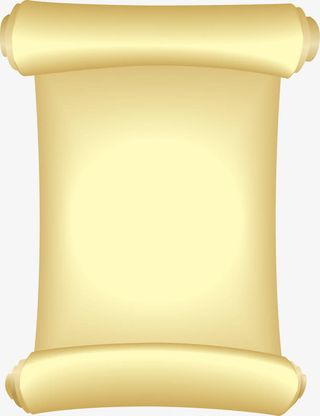 矢量手绘牛皮纸卷轴免抠