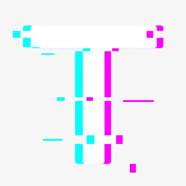 抖音风格英文字母T免抠
