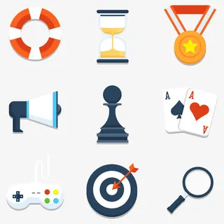 矢量五颜六色的各种图标免抠