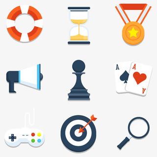 矢量五颜六色的各种图标免抠